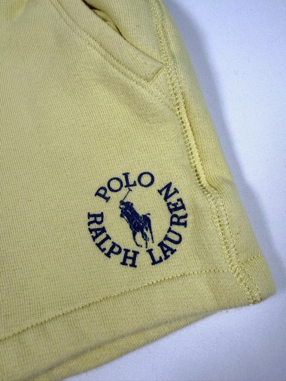 POLO‎ RALPH LAUREN Yellow Big Pony Logo Fleece Shorts 2T Toddler Lounge Shorts